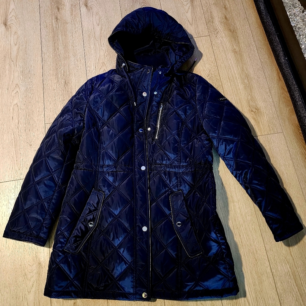 DKNY Women's Navy Quilted Puffer Jacket